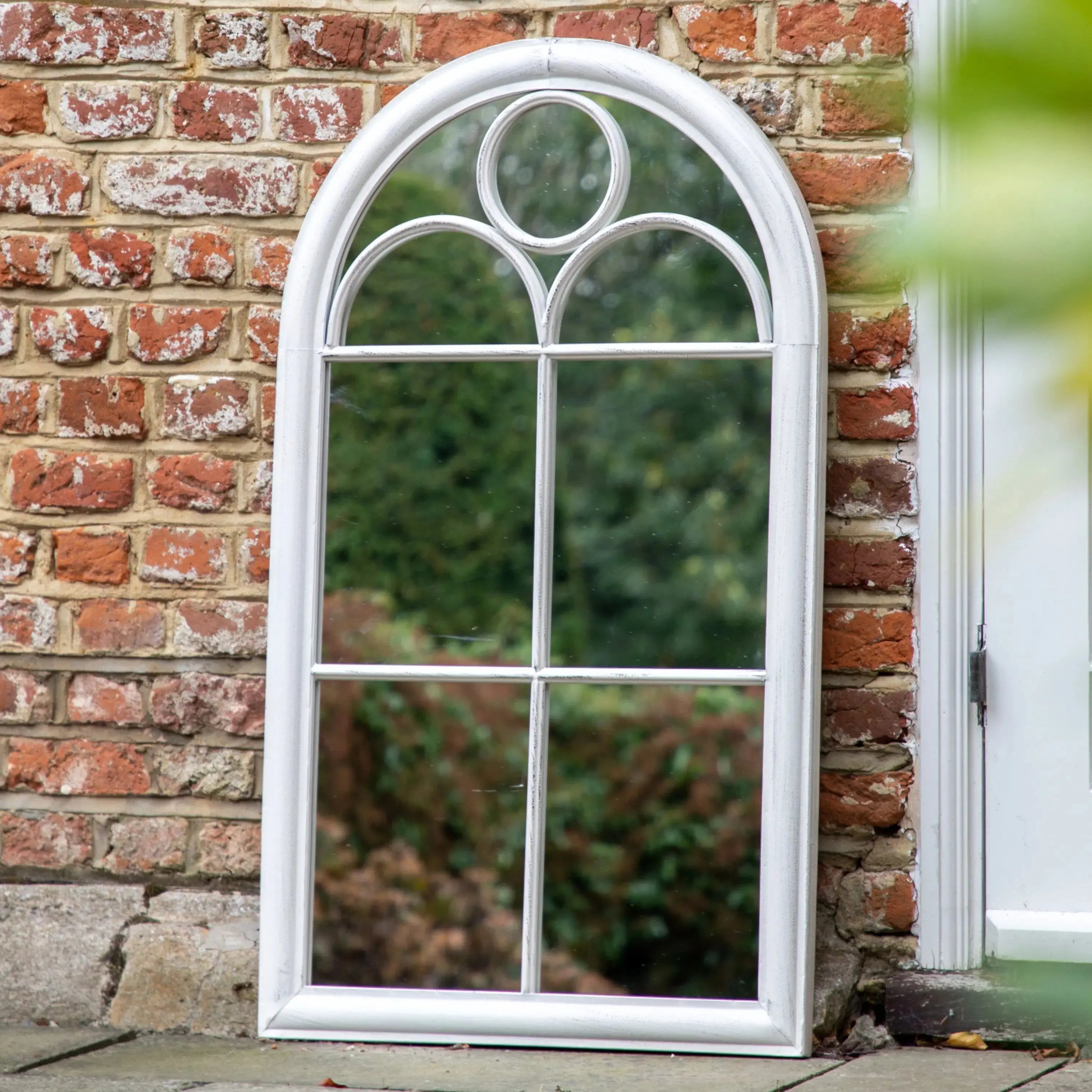 Norstead Outdoor Mirror White   Nicholas John Interiors