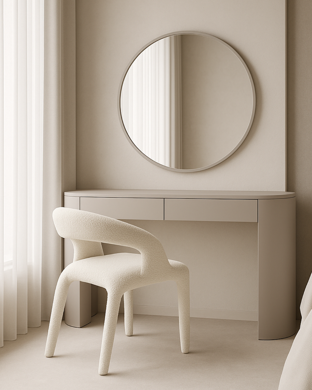 Oakura Console - Matte Beige   Nicholas John Interiors