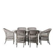 Quentin 6 Seater Oval Dining Set Stone  Nicholas John Interiors