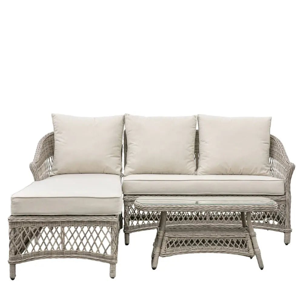 Quentin Chaise Set Stone  Nicholas John Interiors