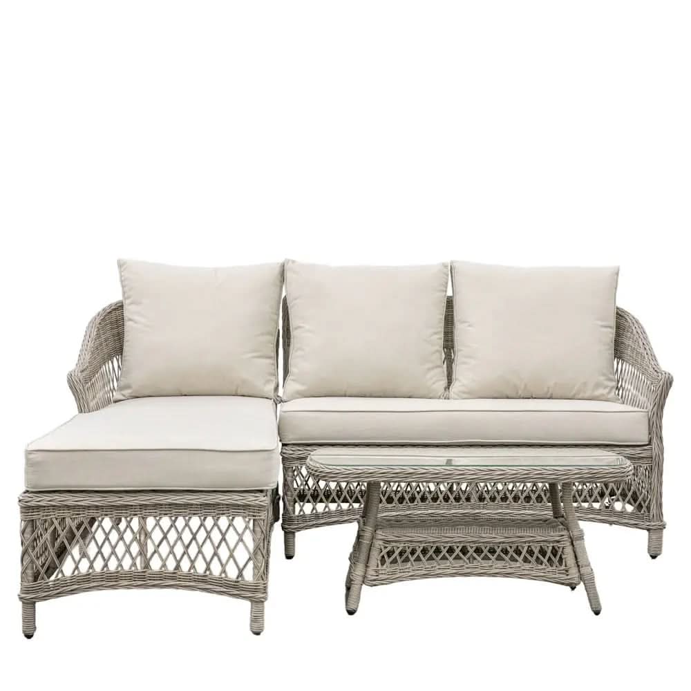 Quentin Chaise Set Stone  Nicholas John Interiors