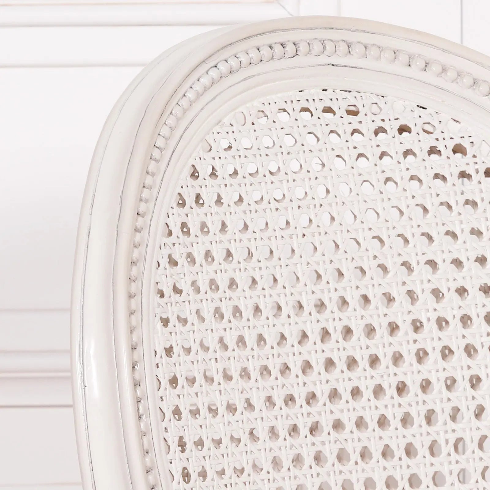 Off White Chateau Rattan Dining Chair with Mahogany Frame   Nicholas John Interiors