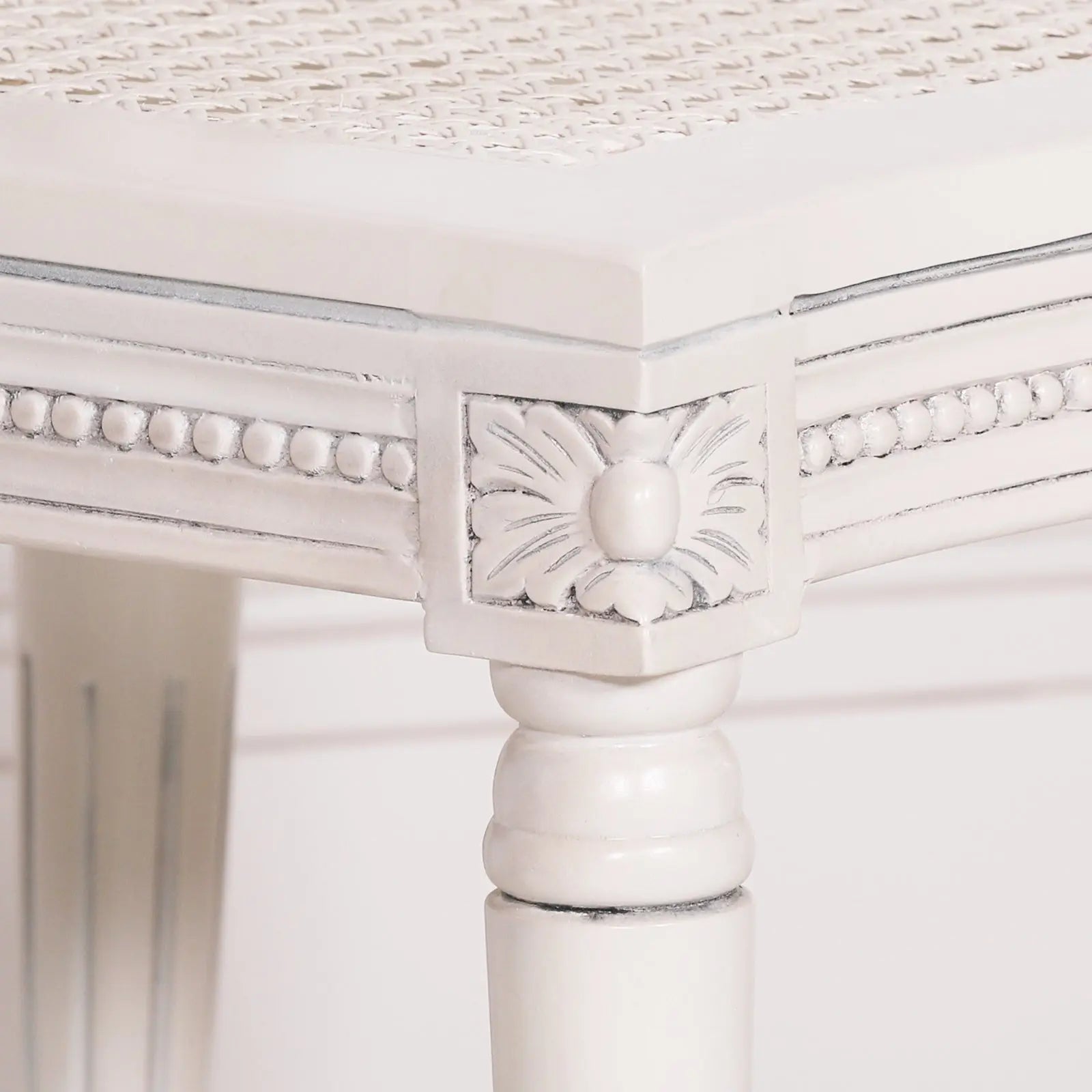 Off White Chateau Rattan Dining Chair with Mahogany Frame   Nicholas John Interiors