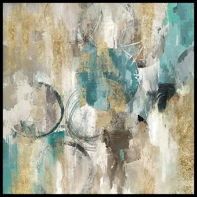 Oil on Canvas 01 – Large Abstract Canvas Wall Art with Black Frame   Nicholas John Interiors