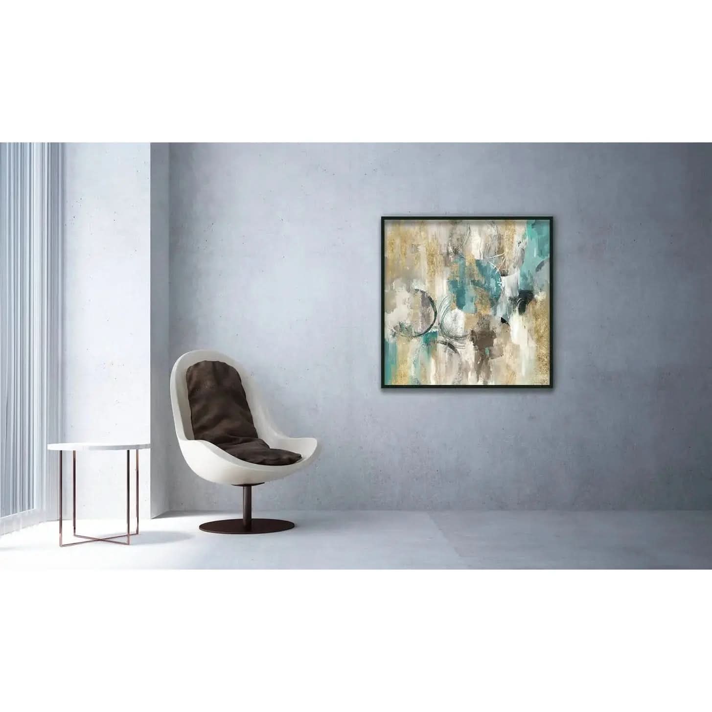 Oil on Canvas 01 – Large Abstract Canvas Wall Art with Black Frame   Nicholas John Interiors
