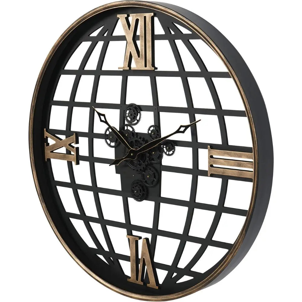 Open Wall Clock Globe and Numerals 100cm