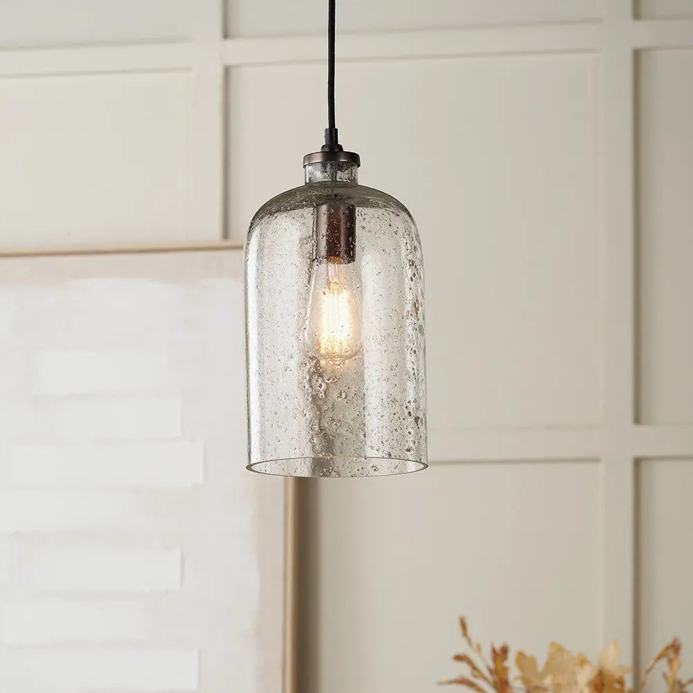 Ophelia Grey Bubble Glass Pendant   Nicholas John Interiors