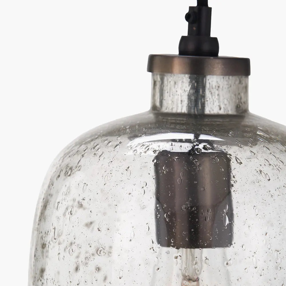 Ophelia Grey Bubble Glass Pendant   Nicholas John Interiors