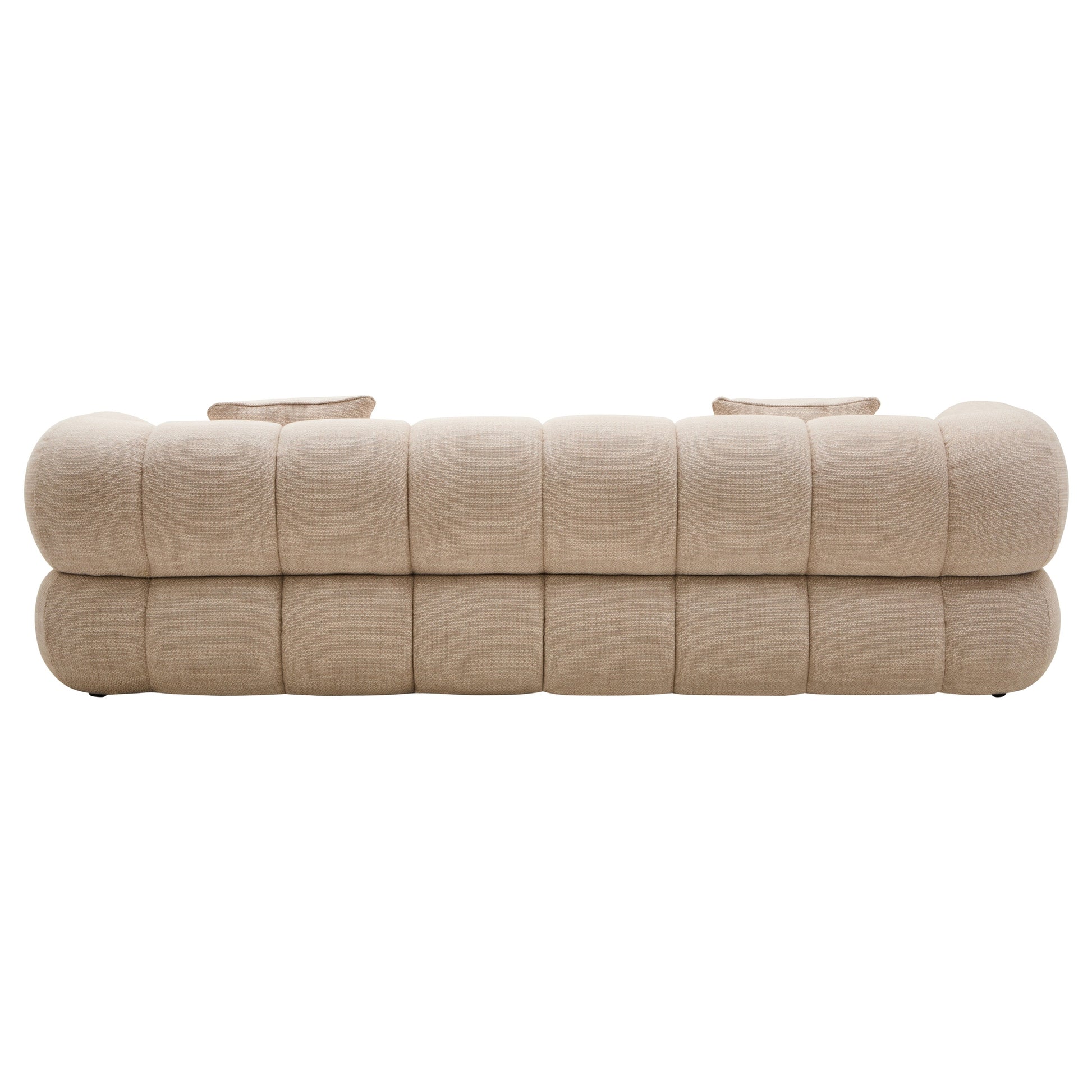 Ordano Cream Linen 3 Seater Curved Sofa  Nicholas John Interiors