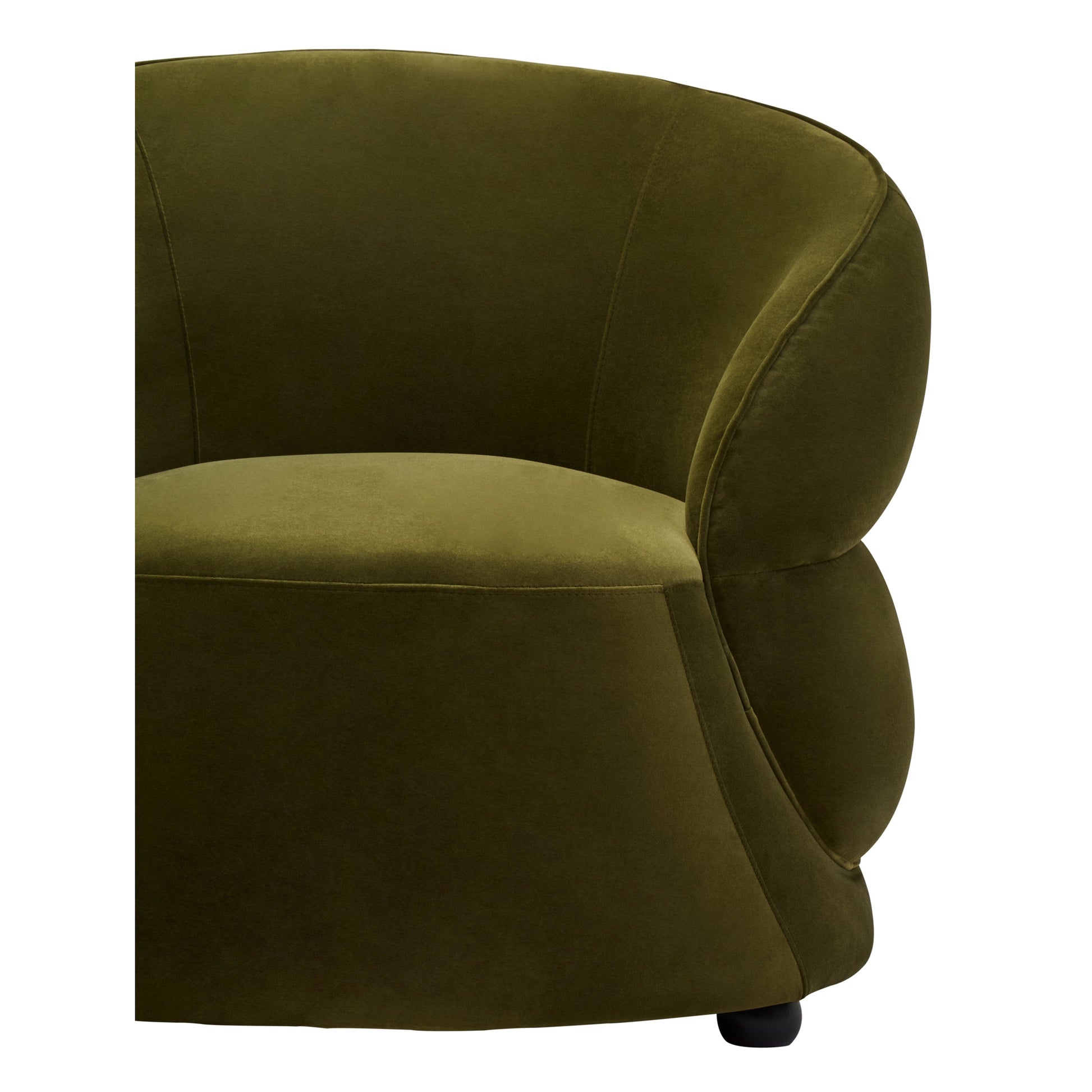 Orla Forest Green Curved Velvet Chair  Nicholas John Interiors