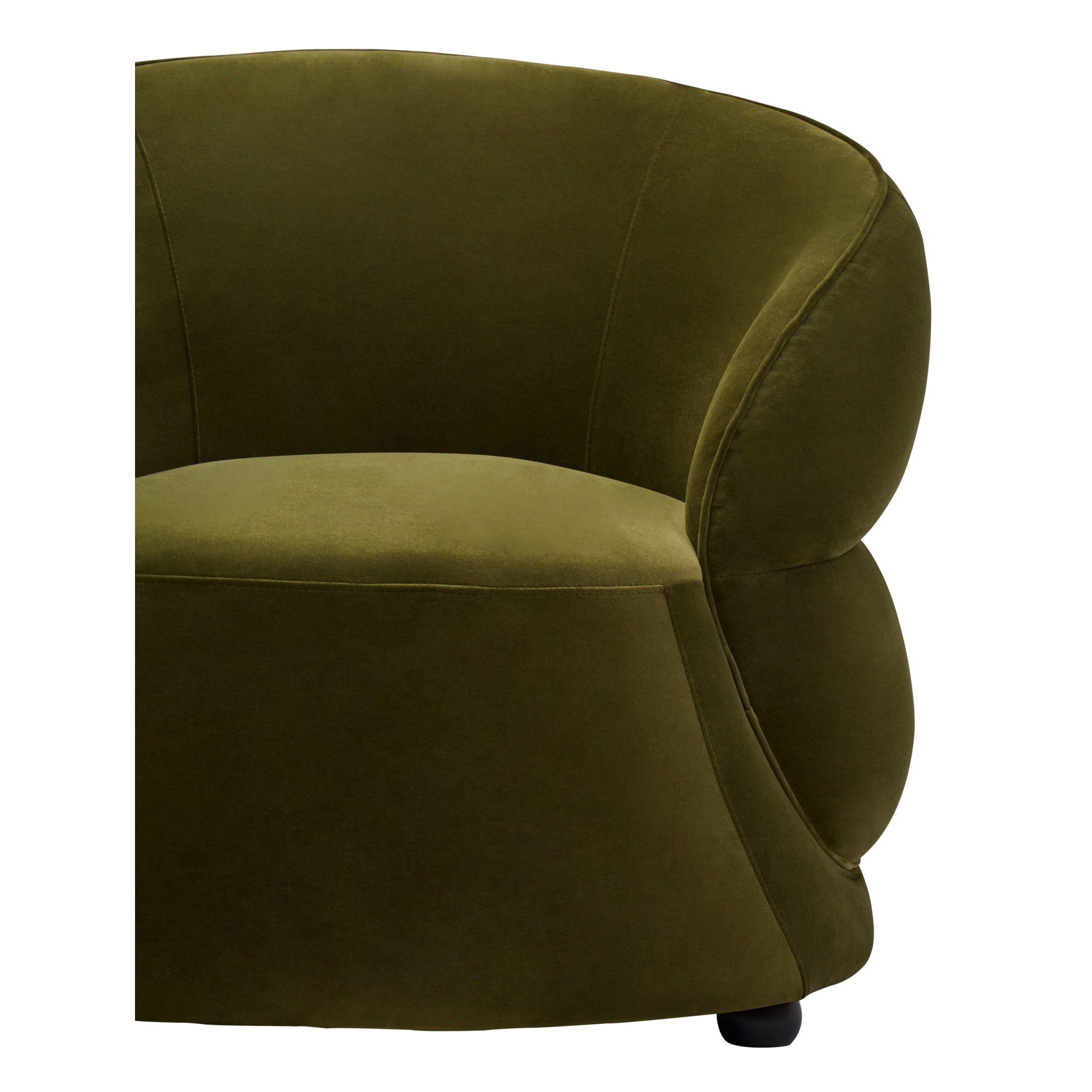 Orla Forest Green Curved Velvet Chair  Nicholas John Interiors
