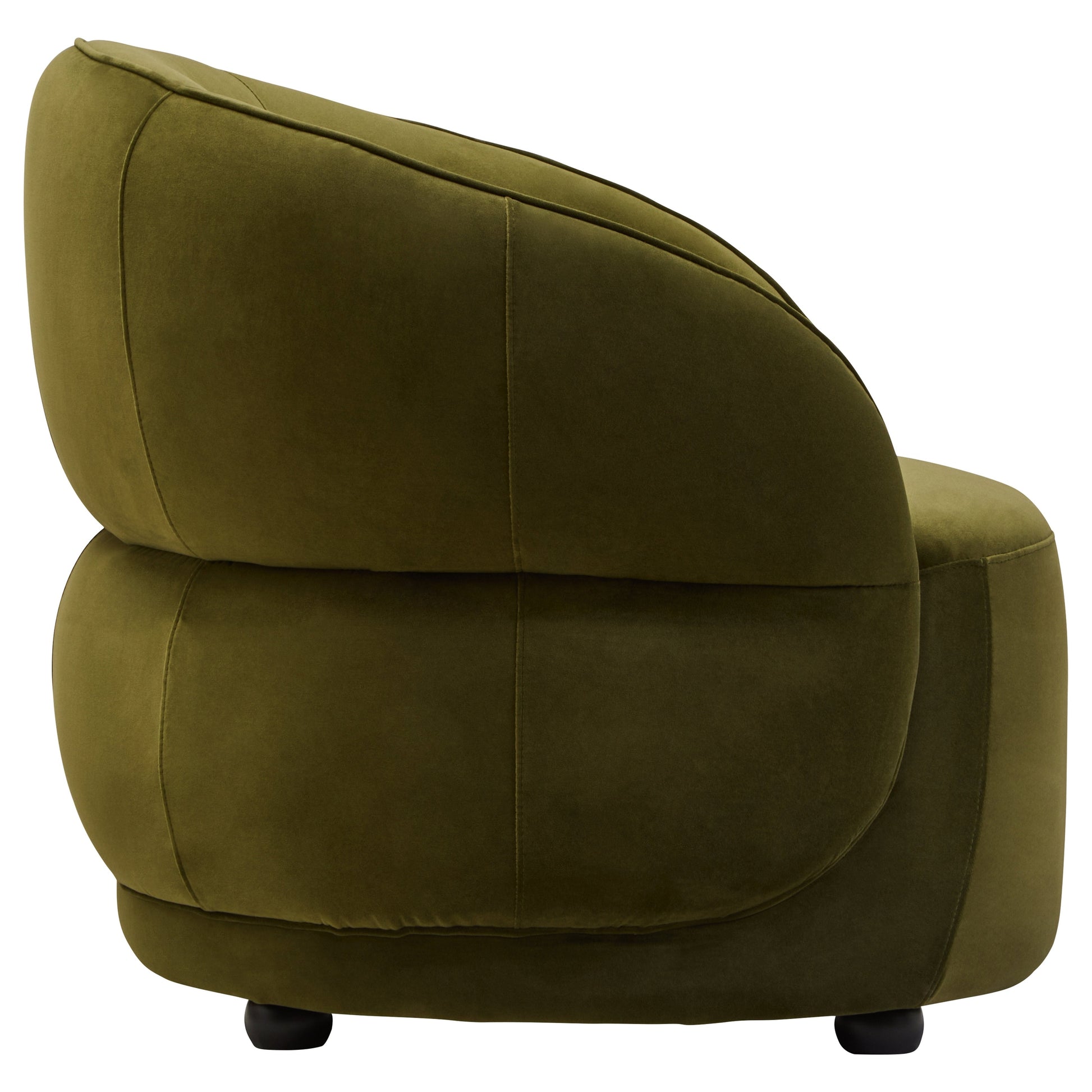 Orla Forest Green Curved Velvet Chair  Nicholas John Interiors