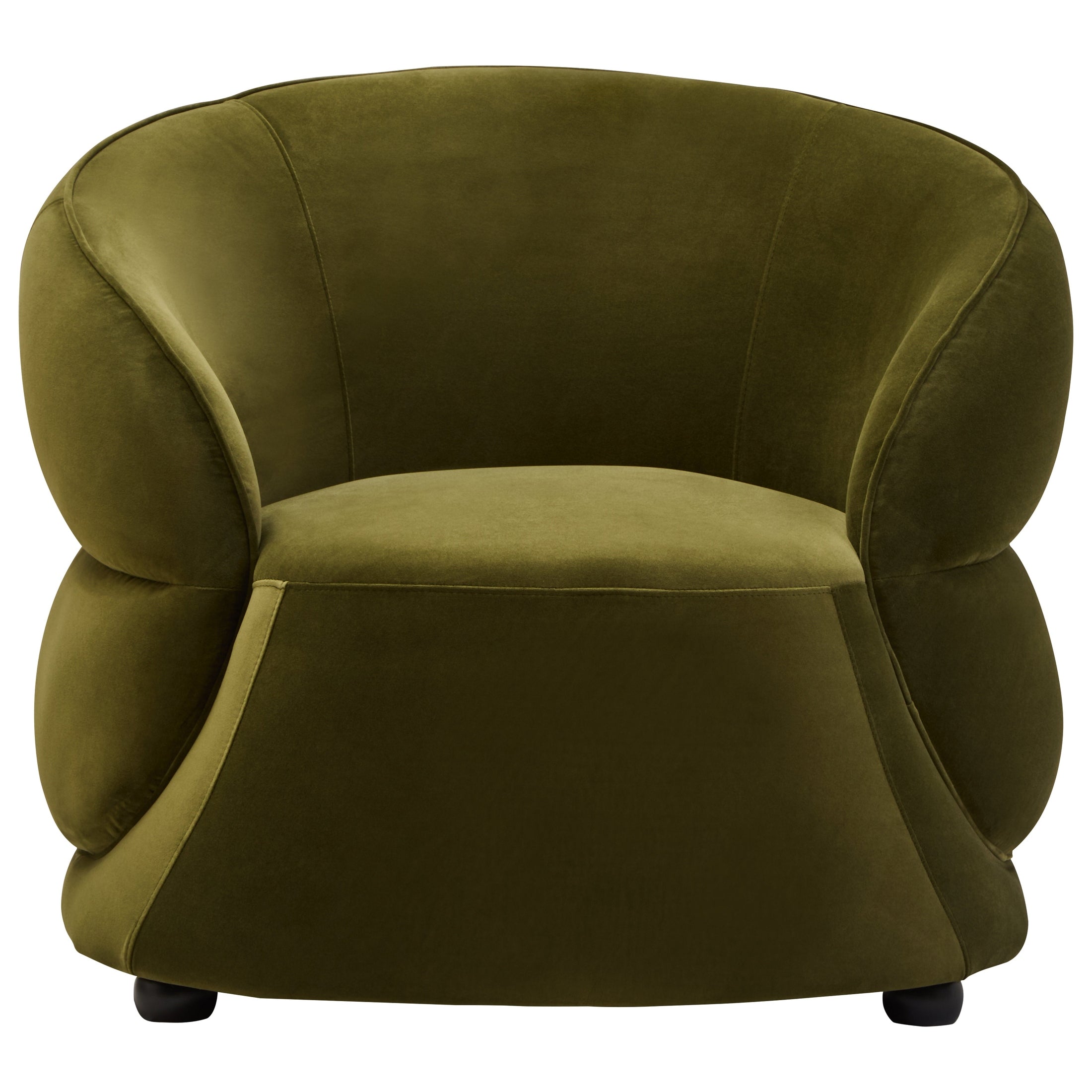 Orla Forest Green Curved Velvet Chair  Nicholas John Interiors