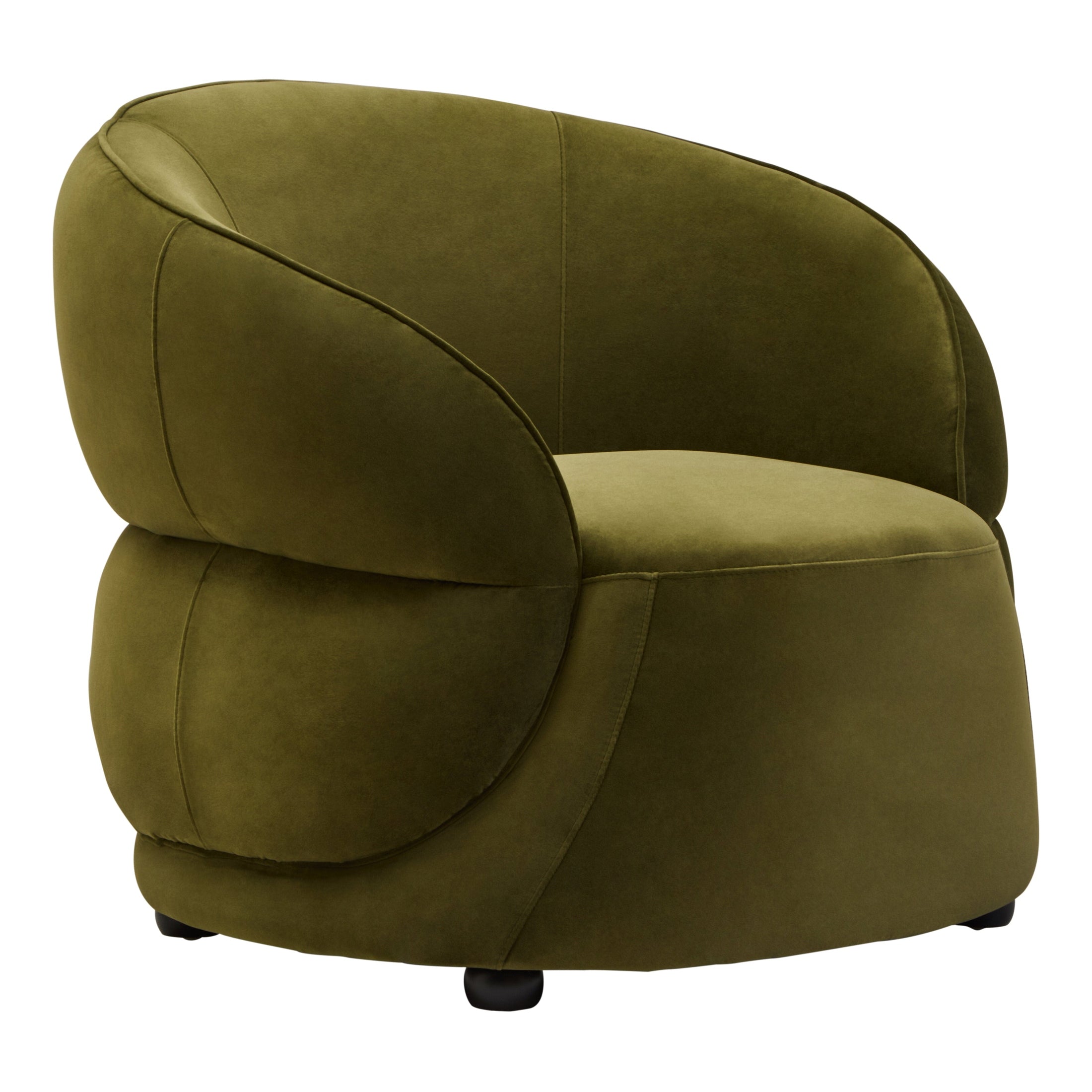 Orla Forest Green Curved Velvet Chair  Nicholas John Interiors
