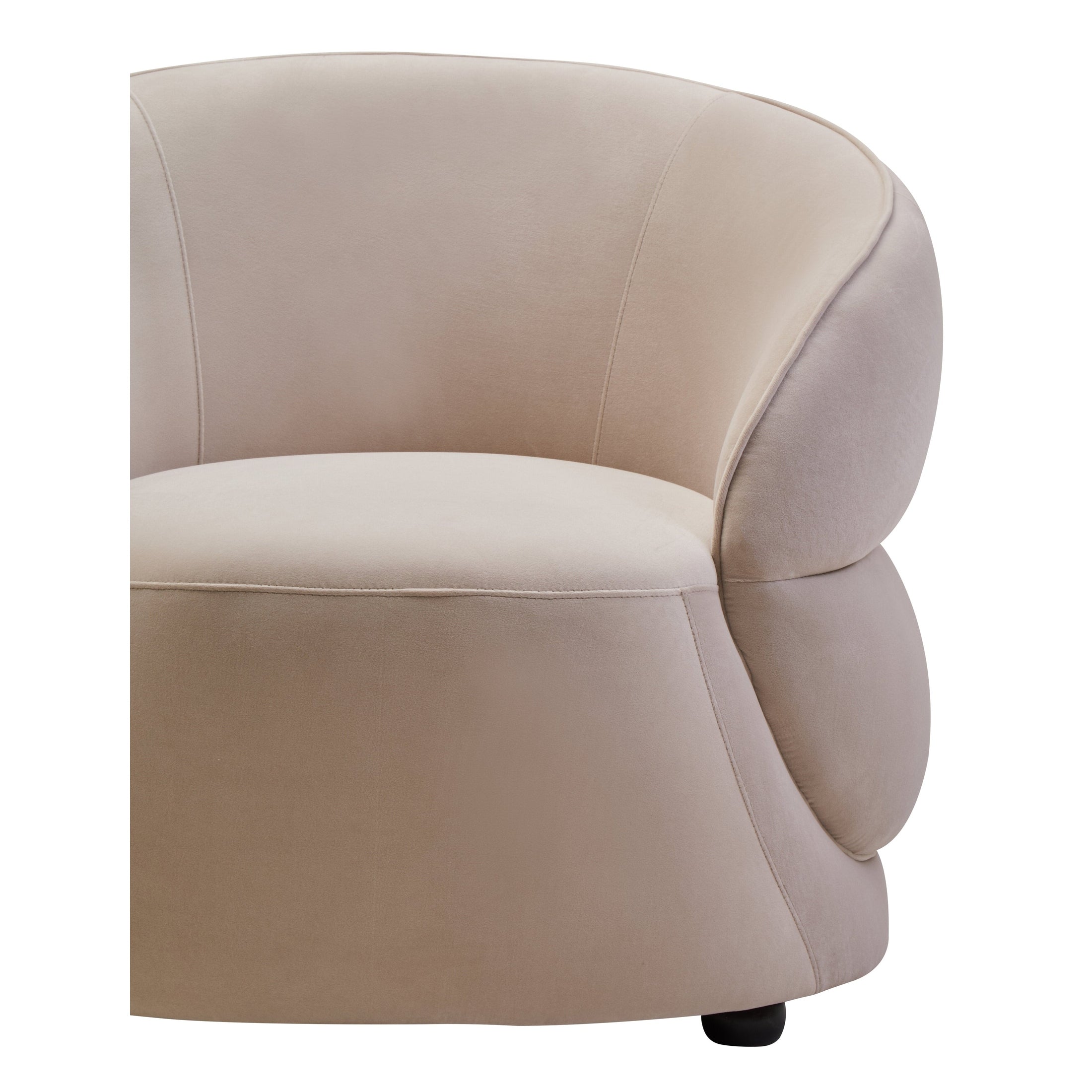 Orla Stone Velvet Curved Chair  Nicholas John Interiors