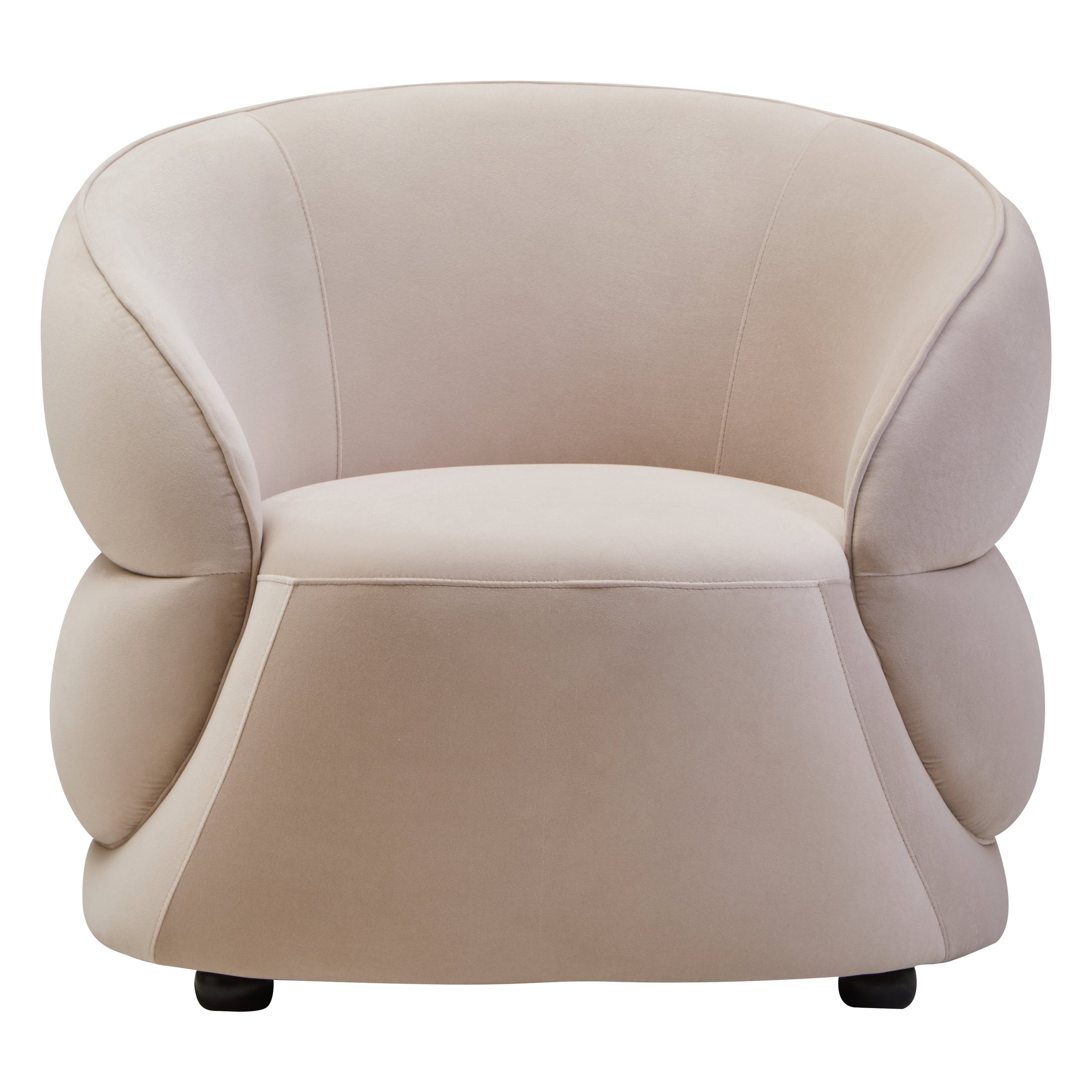 Orla Stone Velvet Curved Chair  Nicholas John Interiors