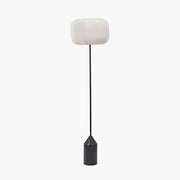 Oscar Black Metal & Natural Linen Floor Lamp  Nicholas John Interiors