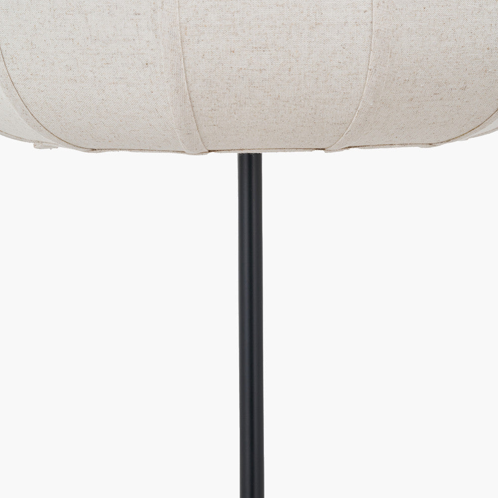 Oscar Black Metal & Natural Linen Floor Lamp  Nicholas John Interiors
