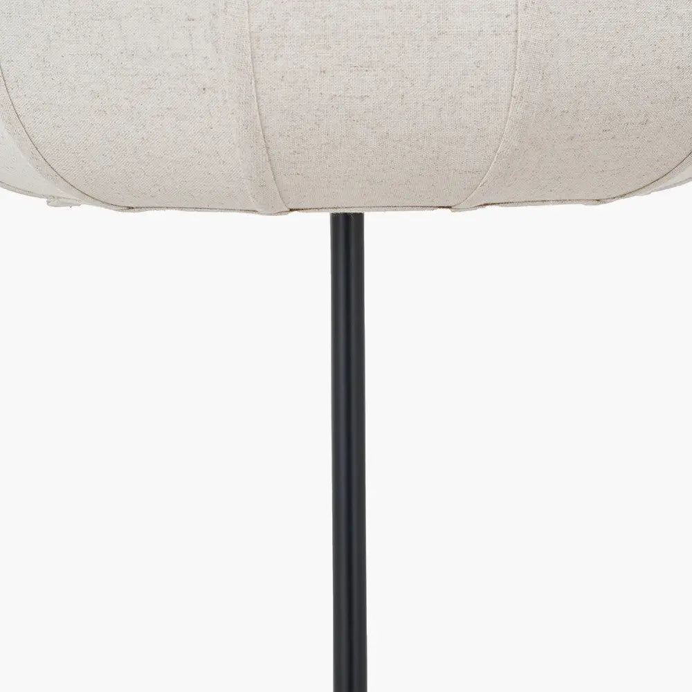 Oscar Black Metal & Natural Linen Floor Lamp  Nicholas John Interiors