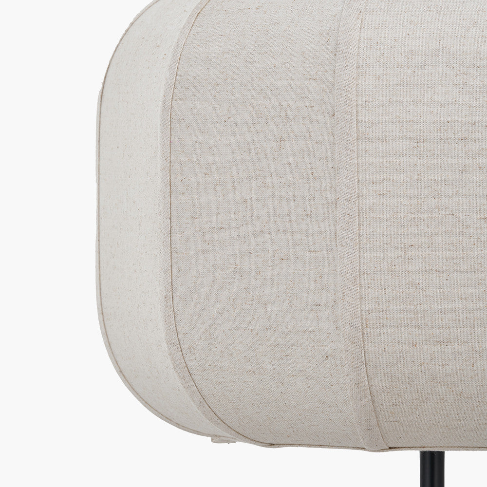 Oscar Black Metal & Natural Linen Floor Lamp  Nicholas John Interiors