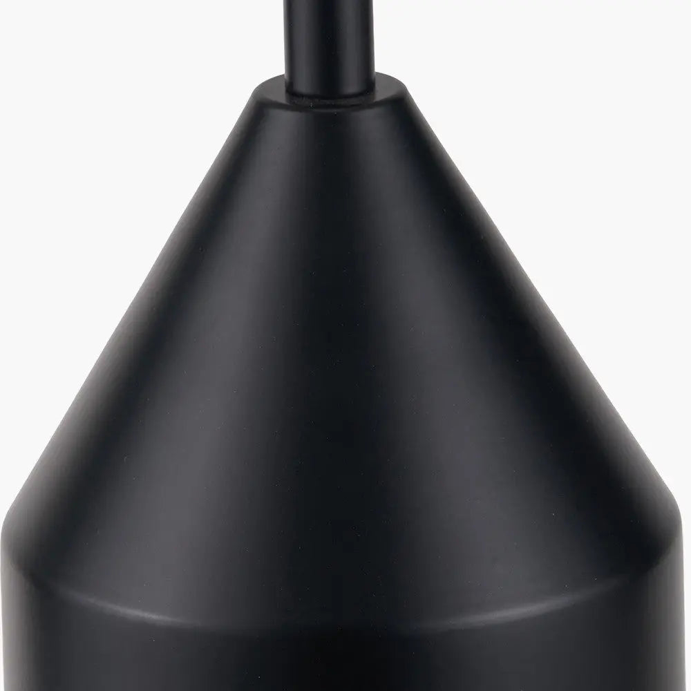 Oscar Black Metal & Natural Linen Table Lamp  Nicholas John Interiors