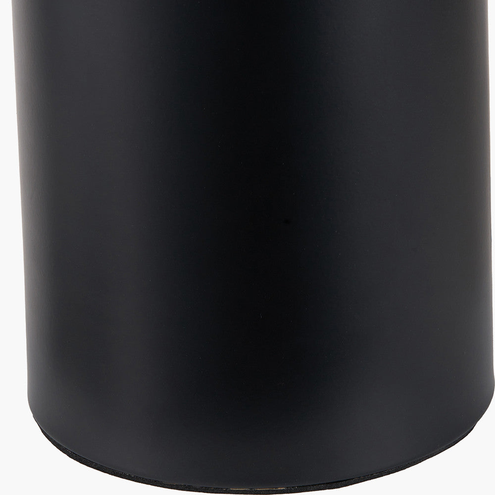 Oscar Black Metal & Natural Linen Table Lamp  Nicholas John Interiors