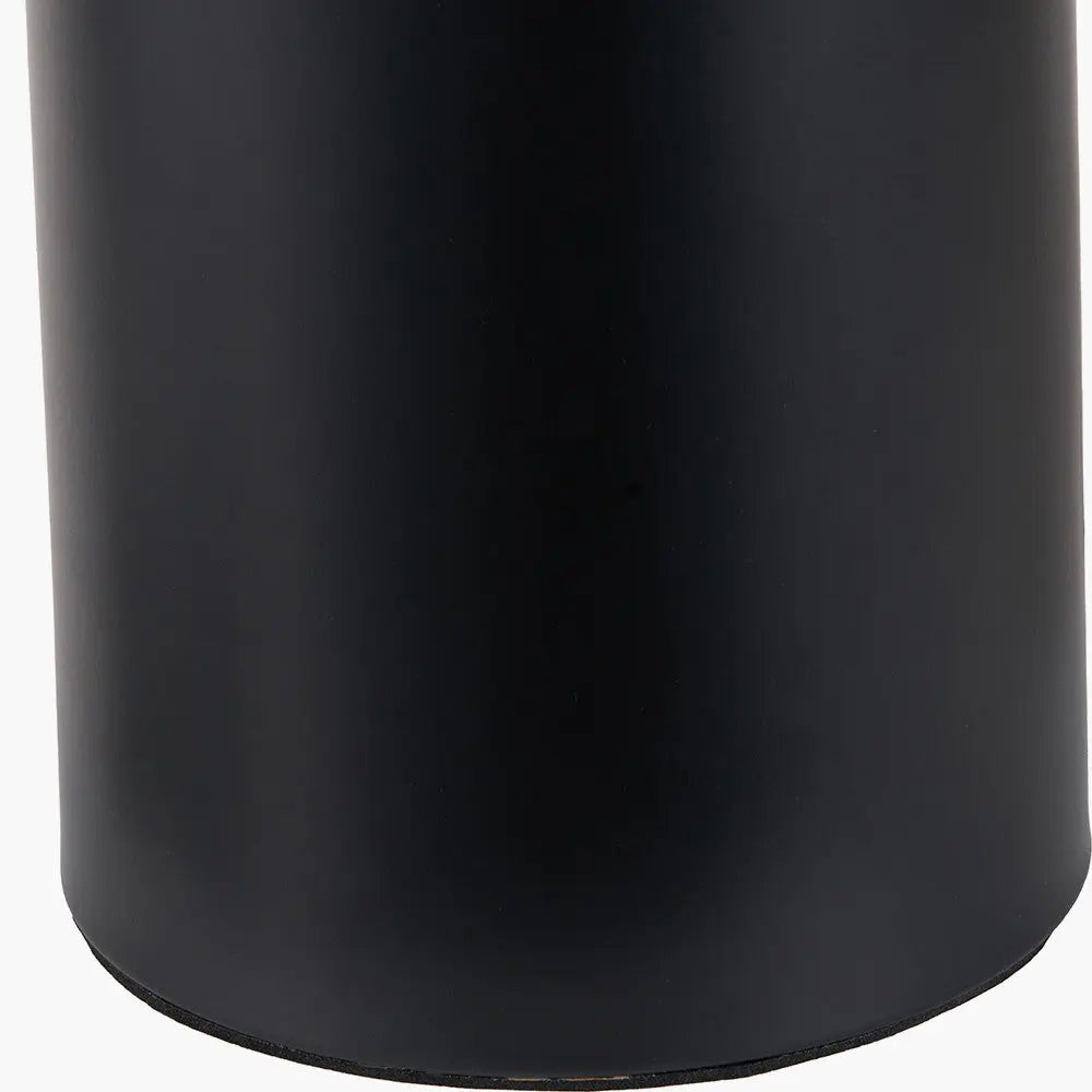 Oscar Black Metal & Natural Linen Table Lamp  Nicholas John Interiors