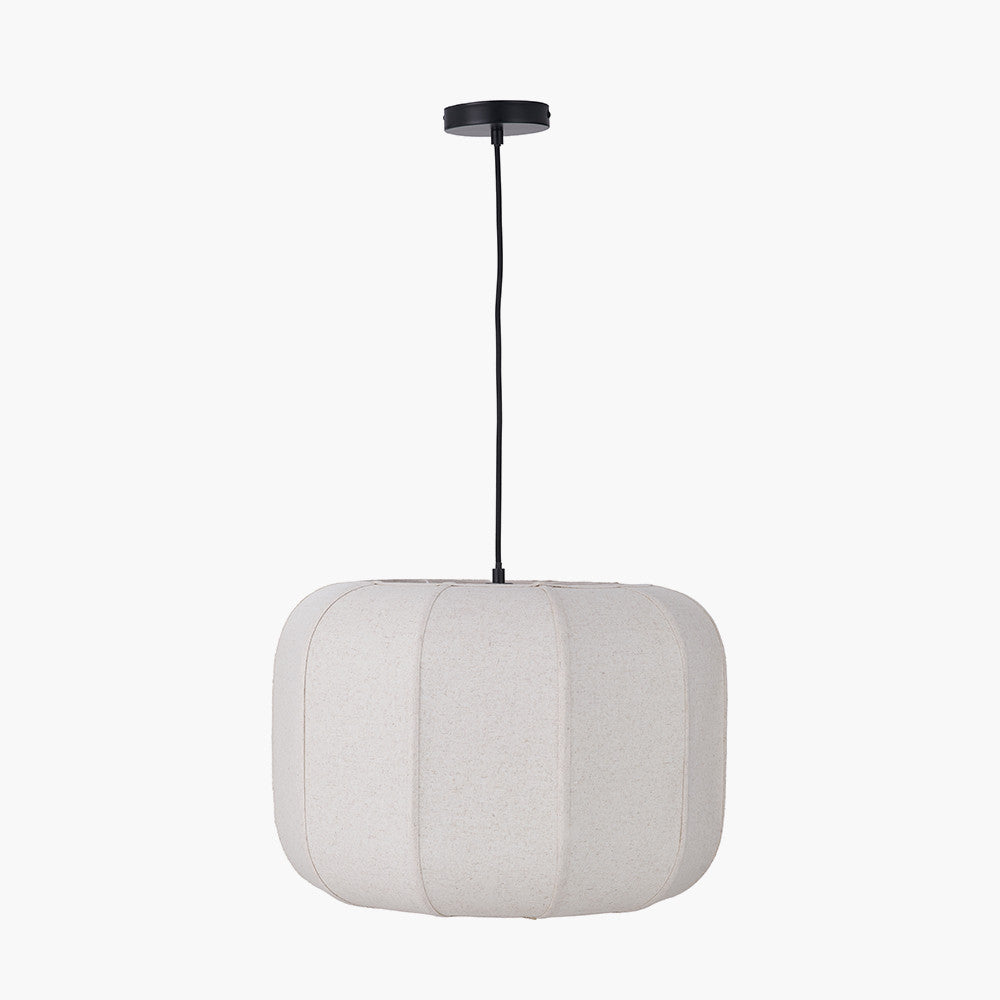 Oscar Natural Linen Structured Pendant  Nicholas John Interiors