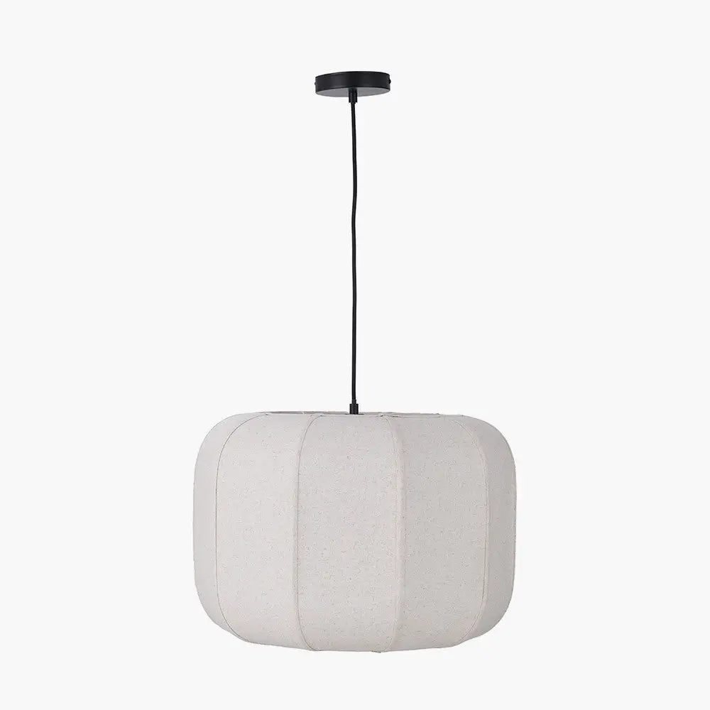 Oscar Natural Linen Structured Pendant  Nicholas John Interiors