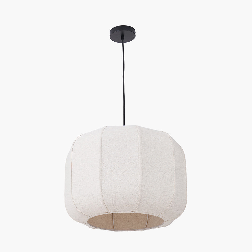 Oscar Natural Linen Structured Pendant  Nicholas John Interiors