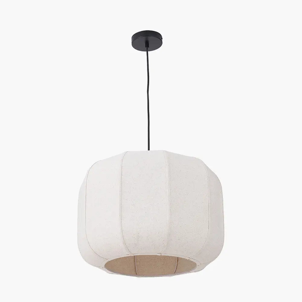Oscar Natural Linen Structured Pendant  Nicholas John Interiors