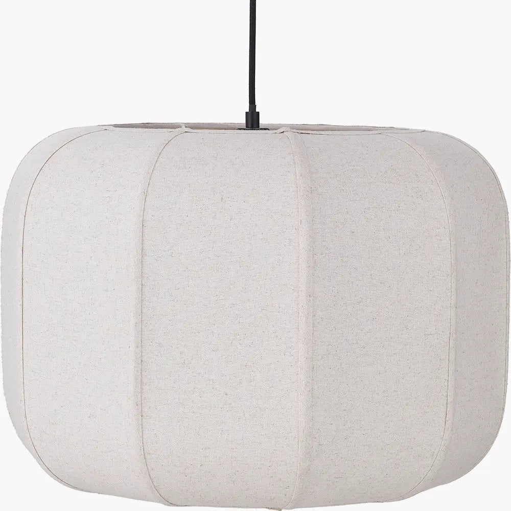 Oscar Natural Linen Structured Pendant  Nicholas John Interiors