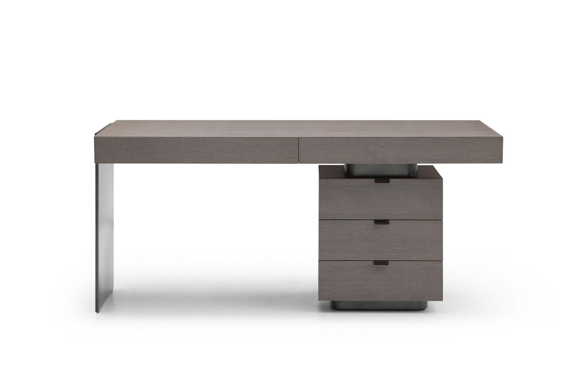 Tommy Franks Oston Office Desk - Grey - Right Hand Drawers   Nicholas John Interiors