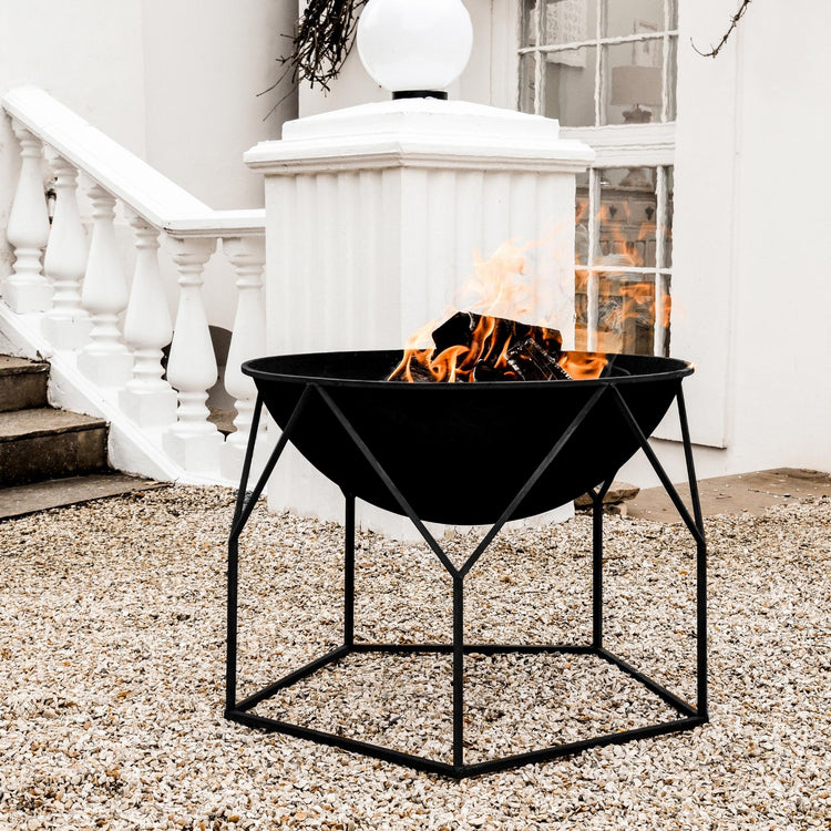 Outdoor Buckingham Fire Pit Black  Nicholas John Interiors