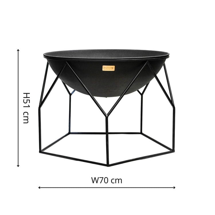 Outdoor Buckingham Fire Pit Black  Nicholas John Interiors