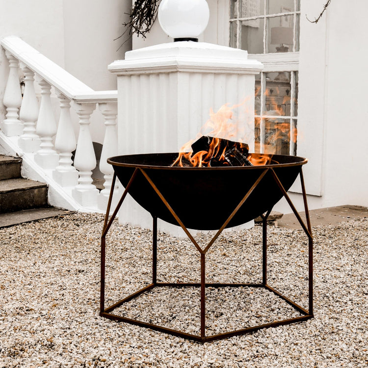Outdoor Buckingham Fire Pit Rust  Nicholas John Interiors