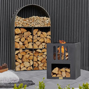 Outdoor Libra Contemporary Fire Pit in Matt Black  Nicholas John Interiors