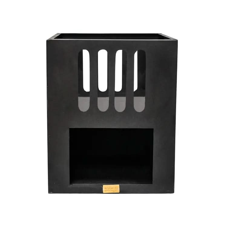 Outdoor Libra Contemporary Fire Pit in Matt Black  Nicholas John Interiors