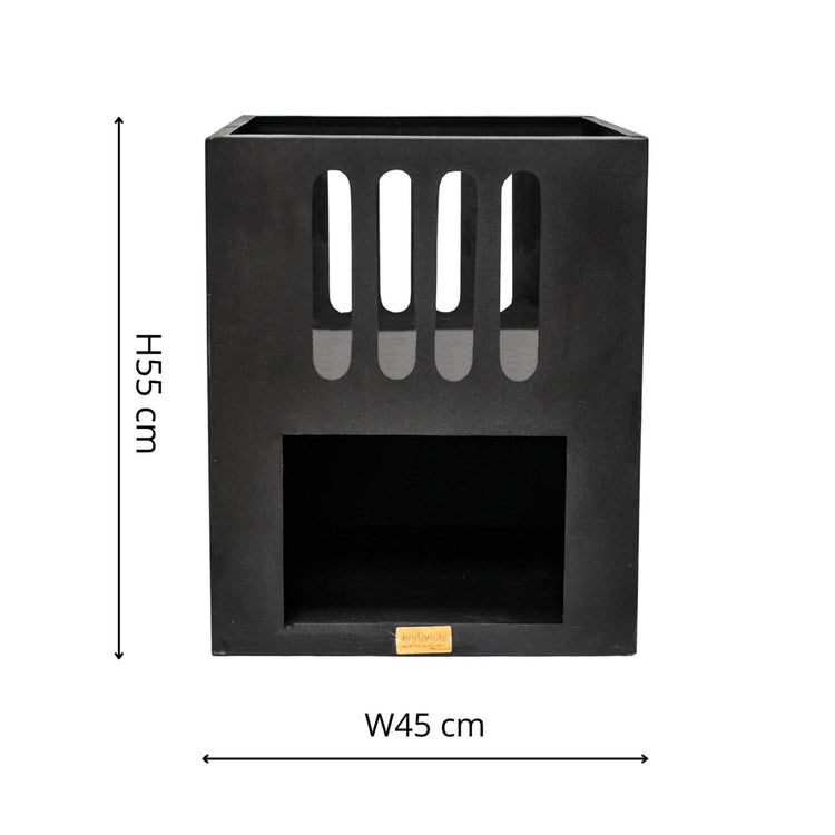 Outdoor Libra Contemporary Fire Pit in Matt Black  Nicholas John Interiors