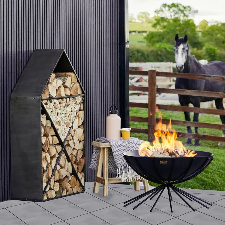 Outdoor Metal Dakota Fire Pit in Black  Nicholas John Interiors