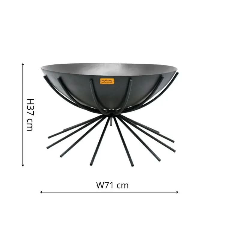 Outdoor Metal Dakota Fire Pit in Black  Nicholas John Interiors