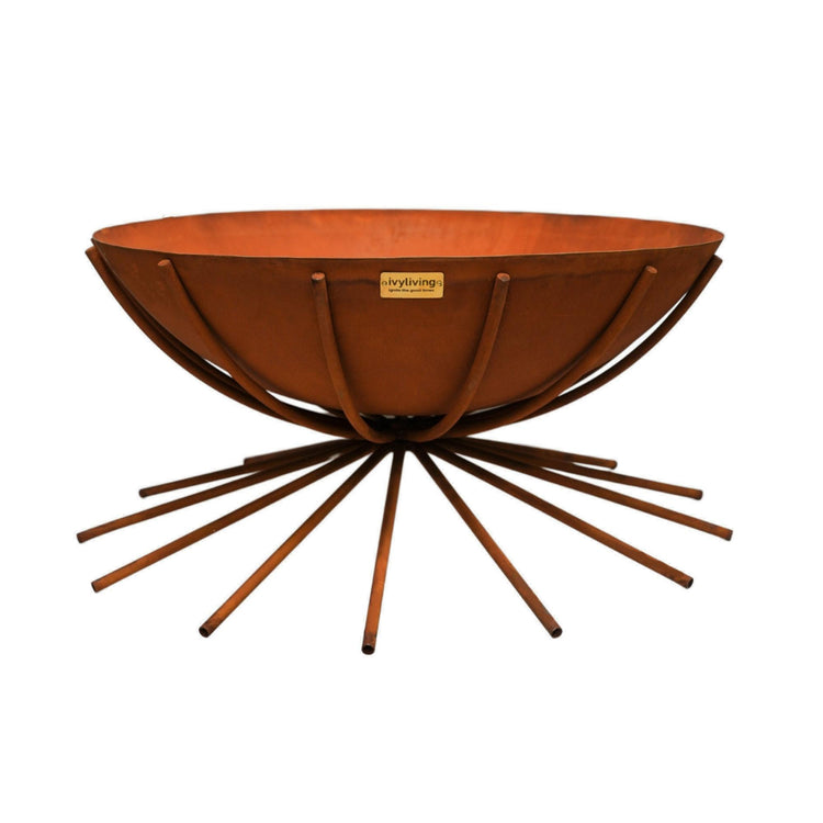Outdoor Metal Dakota Fire Pit in Rust  Nicholas John Interiors