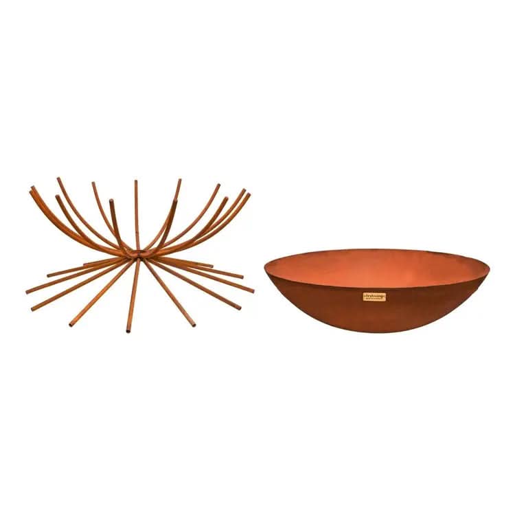 Outdoor Metal Dakota Fire Pit in Rust  Nicholas John Interiors