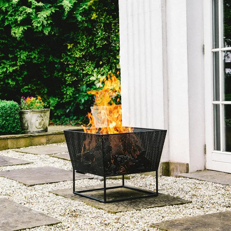 Outdoor Norfolk Fire Pit Black Iron  Nicholas John Interiors