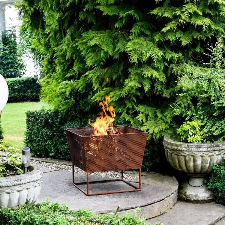 Outdoor Norfolk Fire Pit Rust Iron  Nicholas John Interiors