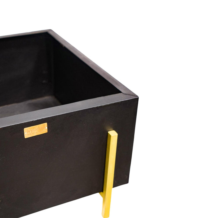 Outdoor Orion Fire Pit in Matt Black/Antique Gold  Nicholas John Interiors