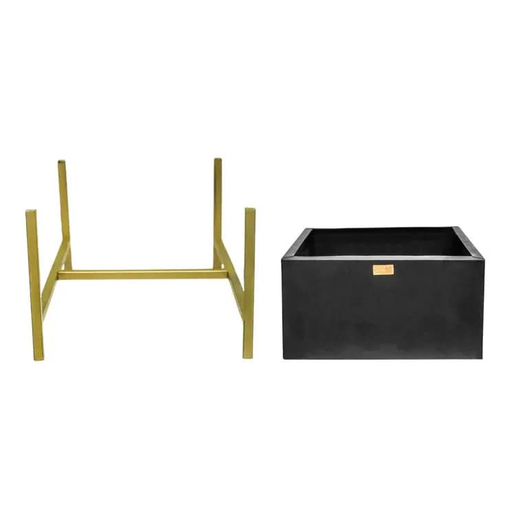 Outdoor Orion Fire Pit in Matt Black/Antique Gold  Nicholas John Interiors