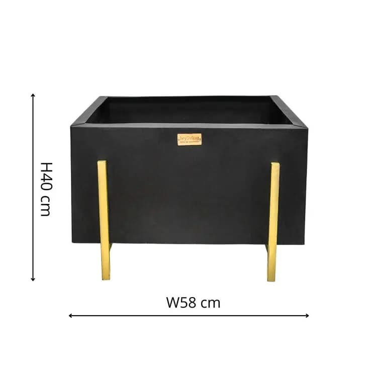 Outdoor Orion Fire Pit in Matt Black/Antique Gold  Nicholas John Interiors