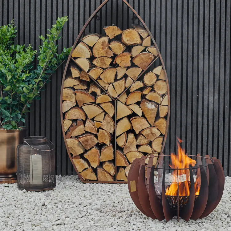 Outdoor Solis Fire Pit in Rust  Nicholas John Interiors