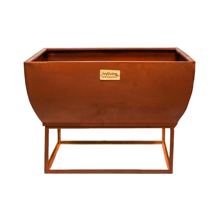 Outdoor Windermere Fire Pit Rust Iron  Nicholas John Interiors